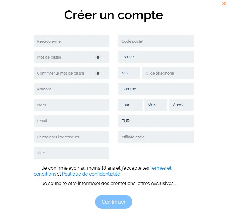 Processus d'inscription Royal Vegas Casino